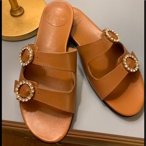 two strap rhinestone sandals